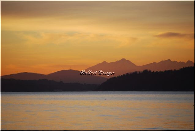 Alki Sunset (Mountains)
